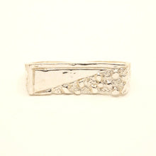 Load image into Gallery viewer, 925 Sterling Silver Rectangular Two Finger Nugget Ring 5/8 Inch Wide, Sizes 8-13
