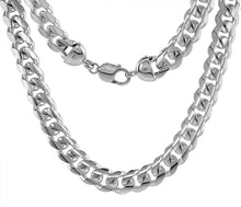 Load image into Gallery viewer, Platinum Plated Silver Miami Cuban Link Chain Necklace Bracelet 12mm 8~30 inch