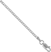 Load image into Gallery viewer, 925 Sterling Silver Curb Cuban Link Chain Necklaces Men Women 2.1mm Size 16"~30"