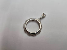Load image into Gallery viewer, 925 Sterling Silver 10 Cent Dime Coin Bezel Bamboo Shape Edge 18mm Prong Back
