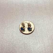 Load image into Gallery viewer, Sterling Silver Synthetic Opal Stud Heart Earrings