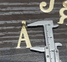 Load image into Gallery viewer, 10K Yellow Gold Nugget Initial A to Z Alphabet Pendant Charm w/out Rope Chain