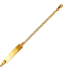 Load image into Gallery viewer, 14K Two Tone Gold Kids Gucci Pave ID Bracelet 6mm/2mm 6" Engraving Available