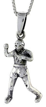 Load image into Gallery viewer, 925 Sterling Silver Professional Boxer Charm Pendant 1 1/4 (31mm) Inch Tall