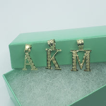 Load image into Gallery viewer, 10K Solid Yellow Gold Diamond Cut Small Initial Alphabet Letter Pendant Charm