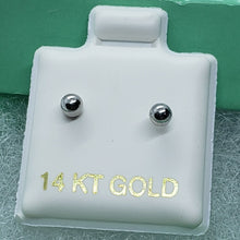 Load image into Gallery viewer, 14K Real Yellow White Gold Polished Round Ball Stud Earrings Screw Backing 2m~8m