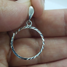 Load image into Gallery viewer, Sterling Silver Dime Bezel 18 mm Coins Prong Back Diamond Cut 10 Cent Coin