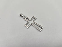 Load image into Gallery viewer, 925 Sterling Silver Plain Open Cross Pendant Outline 1 (25mm) Inch Tall