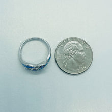 Load image into Gallery viewer, Sterling Silver Blue Synthetic Opal Marquise Bypass Ring