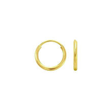 Load image into Gallery viewer, 14K Yellow White Rose Gold Hoop Round Tube Endless Backing Earrings 1.2mm Wide