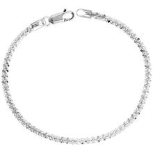 Load image into Gallery viewer, 925 Sterling Silver Sparkle Rock Chain Diamond Cut Necklace 2.9mm 16" to 24"