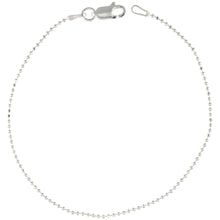 Load image into Gallery viewer, 925 Sterling Silver Faceted Pallini Bead Ball Chain Necklace 1.2mm 16" to 18"