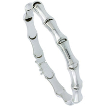 Load image into Gallery viewer, 925 Sterling Silver Stampato Bamboo Link Necklace Bracelet Italy 7mm 8" to 18"