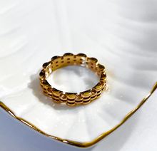 Load image into Gallery viewer, 14K Solid Yellow White Rose Gold Handmade Brick Chain Ring 4mm Band Size 4~10
