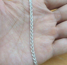 Load image into Gallery viewer, 925 Sterling Silver Spiga Wheat Chain Necklace Bracelet Width 3mm Size 7"~30"