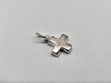 Load image into Gallery viewer, 925 Sterling Silver Small Plain Greek Cross Pendant 1/2 Inch Tall (13mm)