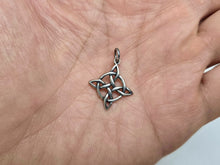 Load image into Gallery viewer, 925 Sterling Silver Round Celtic Four-Sided Knot Pendant 3/4 (19mm) Inch Tall