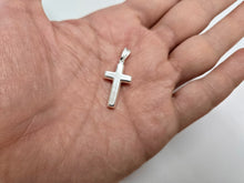 Load image into Gallery viewer, 925 Sterling Silver Plain Hollow Cross Pendant Italy 15/16 Inch (23mm) Tall