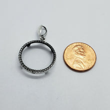 Load image into Gallery viewer, Sterling Silver Penny Bezel 19mm Coins Prong Back Illusion Edge 1 Cent Six Pence