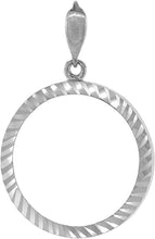Load image into Gallery viewer, Sterling Silver Quarter Dollar Bezel 24 mm Coins Prong Back Diamond Cut 25 Cent