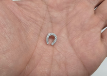 Load image into Gallery viewer, 925 Sterling Silver CZ Horseshoe Pendant Micro Pave 3/8 Inch (10mm) Tall