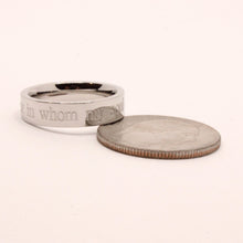 Load image into Gallery viewer, Stainless Steel Etched Song of Solomon 3:4 Bible Verse Wedding Band Ring 5mm