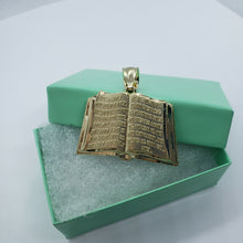 Load image into Gallery viewer, 10K Yellow Solid Gold Bible Book Pendant Charm Religious 3 Sizes