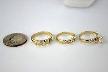 Load image into Gallery viewer, Authentic 14K Yellow Gold Wedding Ring Band Set Size 7-11
