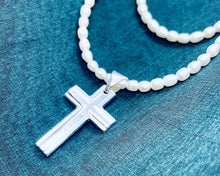 Load image into Gallery viewer, 925 Sterling Silver Simple Inside Line Cross Pendant 1.2 Inch