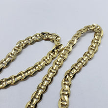 Load image into Gallery viewer, Authentic 14K Solid Yellow Gold Concave Mariner Chain Necklace 4.6mm 20" ~ 26"