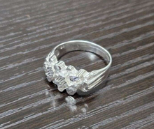 Load image into Gallery viewer, 925 Sterling Silver Diamond Cut Finish Nugget Ring 11mm, 7/16 Inch Sizes 8-13