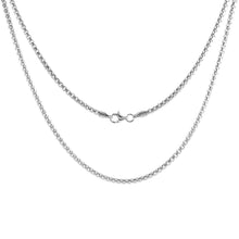 Load image into Gallery viewer, 925 Sterling Silver Round Box Chain Necklace High Quality 2.5mm 16"-30"