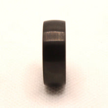 Load image into Gallery viewer, Tungsten Carbide Flat Dark Gray Brushed Finish Inner Wood Wedding Band Ring 8mm