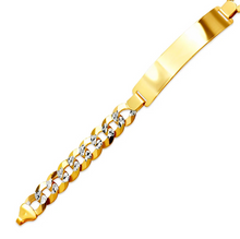 Load image into Gallery viewer, 14K White Pave Gold Curb Light ID Bracelet 10mm/9mm Wide 8" Engraving Available