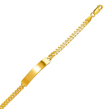 Load image into Gallery viewer, 14K Yellow Gold Shiny Curb ID Bracelet 7mm/4.5mm Wide 7inch Engraving Available