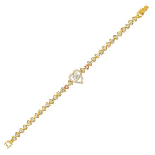 Load image into Gallery viewer, 14K Two Tone Gold Fancy Bracelet High Polished 5mm Wide 14mm Center Set Avail.