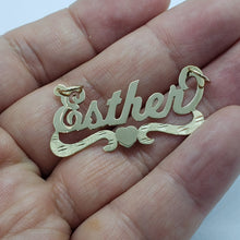 Load image into Gallery viewer, 10K Solid Yellow Gold Handmade Personalized Custom Name Pendant Heart Design