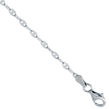 Load image into Gallery viewer, 925 Sterling Silver Rhodium Finish Silver Coffee Chain Necklace 2.5mm 16" to 18"