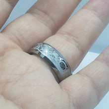 Load image into Gallery viewer, Tungsten Carbide 8 mm Concaved Wedding Band Ring Etched Celtic Dragon Pattern