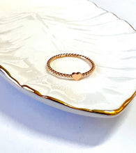 Load image into Gallery viewer, 14K Solid Gold Handmade Dainty Mini Heart Beaded Ring Band