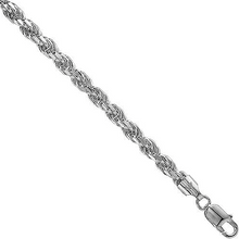 Load image into Gallery viewer, 5mm Sterling Silver D/C Rope Chain Necklaces Bracelets Handmade Italy 7 to 30 in