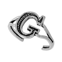 Load image into Gallery viewer, 925 Sterling Silver Initial Letter Alphabet Adjustable Size Baby Toe Ring