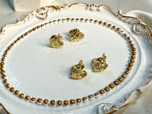 Load image into Gallery viewer, 10K Real Solid Yellow Gold Heart Nugget Earrings