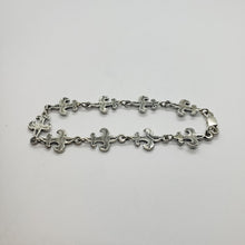 Load image into Gallery viewer, 925 Sterling Silver Fleur De Lis French Lily Bracelet Anklet 7.5 inches Long