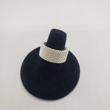 Load image into Gallery viewer, 925 Stamp Sterling Silver Heavey Mesh Ring Band 10mm Width 10 grams Size 5.5-13