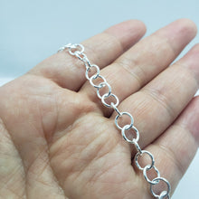 Load image into Gallery viewer, 925 Sterling Silver Circle Link Cable Chain Necklace 6.9mm Nickel Free 16"~24"