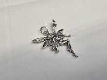 Load image into Gallery viewer, 925 Sterling Silver Fairy Pendant Antiqued Finish 1 (25mm) Inch Tall