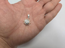 Load image into Gallery viewer, 925 Sterling Silver Hollow Sun with Face Pendant Italy 5/8 (16mm) Inch Tall