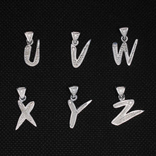 Load image into Gallery viewer, 925 Sterling Silver 26-Alphabet Calligraphic Action Font Dotted Initial Pendant