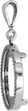 Load image into Gallery viewer, 925 Sterling Silver Nickel Bezel 22 mm 5 Cents Coins Prong Back Illusion Edge